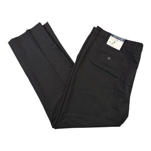 NAUTICA Men’s Modern-Fit Bi-Stretch Suit Trouser Pants Solid Black 47 x 31